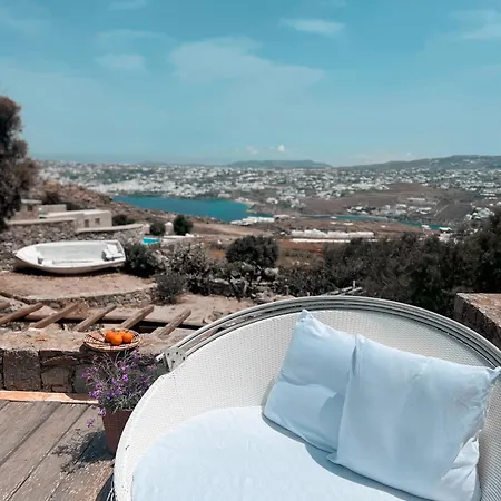 别墅 Dreamy Boho 5bed With Pool And Ocean View Mykonos Town